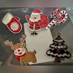 Christmas Holiday Enamel Pin Set